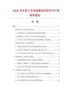 2026及未來(lái)5年快速蒸飯機(jī)項(xiàng)目可行性研究報(bào)告