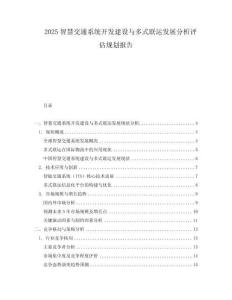 2025智慧交通系統開發建設與多式聯運發展分析評估規劃報告