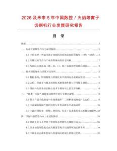 2026及未來5年中國數控／火焰等離子切割機行業發展研究報告