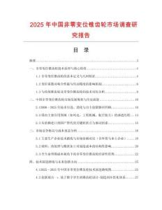 2025年中國非零變位錐齒輪市場調(diào)查研究報告