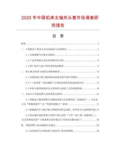 2025年中國機床主軸夾頭套市場調查研究報告