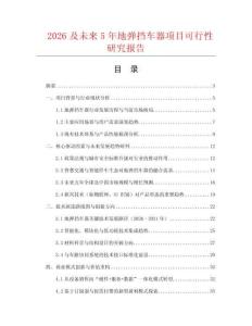2026及未來5年地彈擋車器項目可行性研究報告