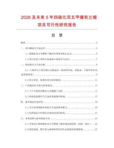2026及未來5年四硫化雙五甲撐秋蘭姆項目可行性研究報告
