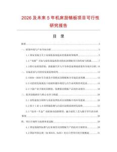 2026及未來5年機床刮銷板項目可行性研究報告