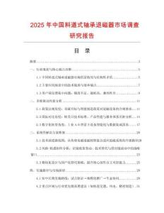 2025年中國料道式軸承退磁器市場調查研究報告