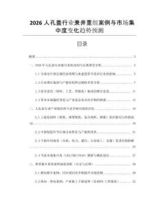 2026人孔蓋行業兼并重組案例與市場集中度變化趨勢預測