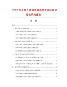 2026及未來5年彈性黑亮噴發油項目可行性研究報告