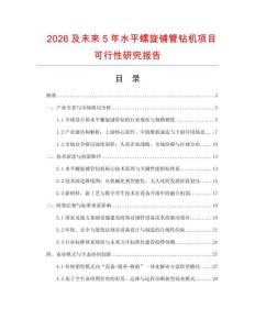 2026及未來5年水平螺旋鋪管鉆機項目可行性研究報告