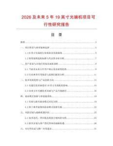 2026及未來5年19英寸光端機(jī)項(xiàng)目可行性研究報(bào)告