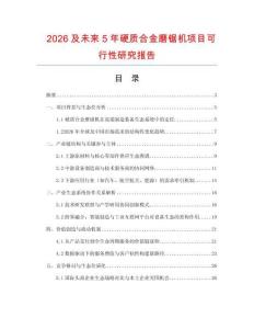 2026及未來5年硬質合金磨鋸機項目可行性研究報告