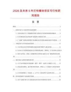 2026及未來5年打鈴模塊項目可行性研究報告