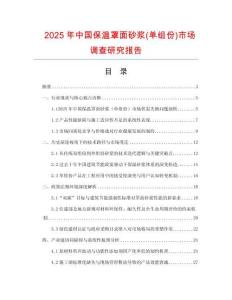 2025年中國保溫罩面砂漿(單組份)市場調查研究報告