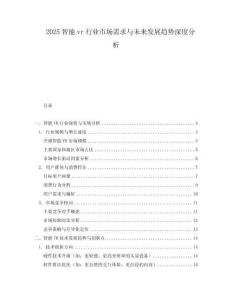 2025智能vr行業市場需求與未來發展趨勢深度分析