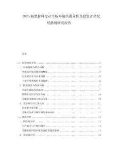 2025新型材料行業(yè)市場(chǎng)環(huán)境供需分析及投資評(píng)估發(fā)展?jié)撘?guī)研究報(bào)告