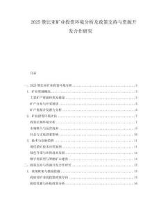 2025贊比亞礦業投資環境分析及政策支持與資源開發合作研究