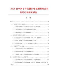 2026及未來5年防震內包裝塑料制品項目可行性研究報告