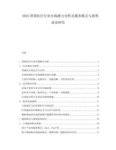 2025智慧醫療行業市場潛力分析及服務模式與盈利前景研究