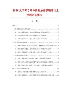 2026及未來5年中國銀油脂膠磁漆行業發展研究報告