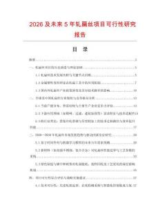 2026及未來5年軋扁絲項目可行性研究報告