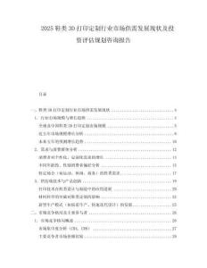 2025鞋類3D打印定制行業市場供需發展現狀及投資評估規劃咨詢報告