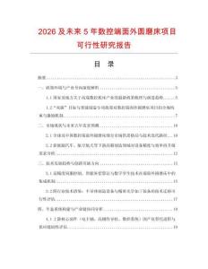 2026及未來5年數控端面外圓磨床項目可行性研究報告