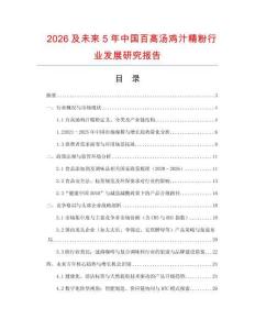 2026及未來5年中國百高湯雞汁精粉行業(yè)發(fā)展研究報告