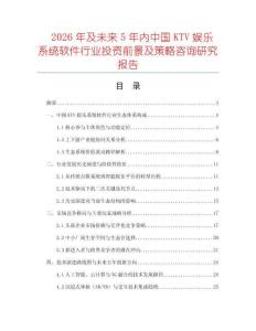 2026年及未來5年內中國KTV娛樂系統軟件行業投資前景及策略咨詢研究報告