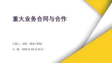 重大業(yè)務(wù)合同與合作