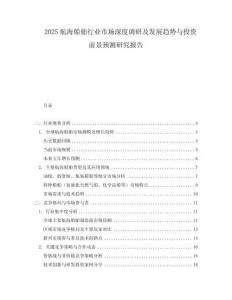 2025航海船舶行業市場深度調研及發展趨勢與投資前景預測研究報告