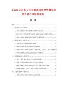2026及未來5年有刷直流串勵中置電機項目可行性研究報告