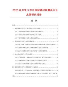 2026及未來5年中國超硬材料磨具行業發展研究報告