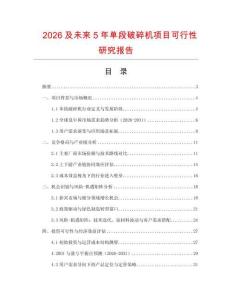 2026及未來5年單段破碎機項目可行性研究報告