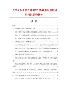 2026及未來5年P(guān)TC熱敏電阻器項(xiàng)目可行性研究報告