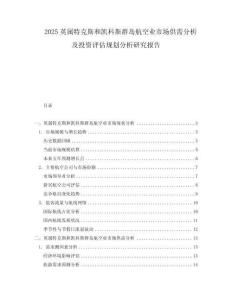 2025英屬特克斯和凱科斯群島航空業(yè)市場供需分析及投資評估規(guī)劃分析研究報告