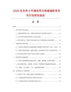 2026及未來5年建筑用萬能接縫膠項目可行性研究報告