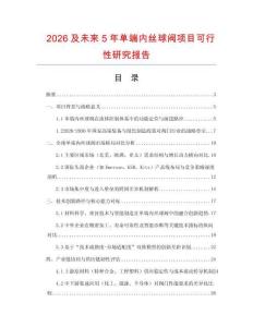 2026及未來5年單端內絲球閥項目可行性研究報告