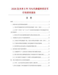 2026及未來5年70%代森錳鋅項目可行性研究報告