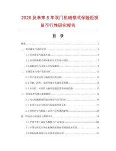 2026及未來5年雙門機械鎖式保險柜項目可行性研究報告