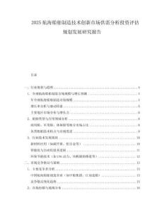 2025航海船舶制造技術(shù)創(chuàng)新市場(chǎng)供需分析投資評(píng)估規(guī)劃發(fā)展研究報(bào)告