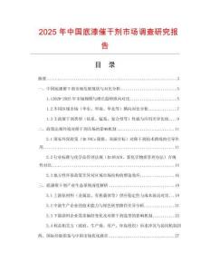 2025年中國底漆催干劑市場調查研究報告
