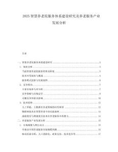 2025智慧養老院服務體系建設研究及養老服務產業發展分析