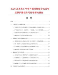 2026及未來5年帶并聯(lián)間隙組合式過電壓保護(hù)器項(xiàng)目可行性研究報(bào)告