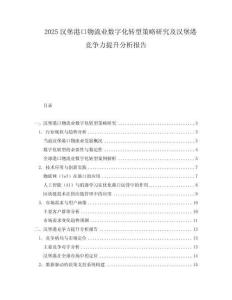 2025漢堡港口物流業數字化轉型策略研究及漢堡港競爭力提升分析報告