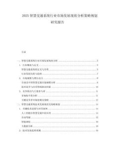 2025智慧交通系統行業市場發展現狀分析策略規劃研究報告