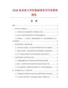 2026及未來5年襯墊紙項目可行性研究報告