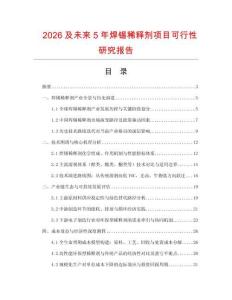 2026及未來5年焊錫稀釋劑項目可行性研究報告