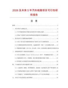 2026及未來5年汽車線路項目可行性研究報告