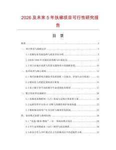 2026及未來5年扶梯項目可行性研究報告