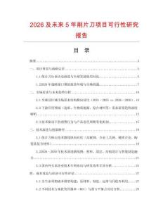 2026及未來5年削片刀項目可行性研究報告
