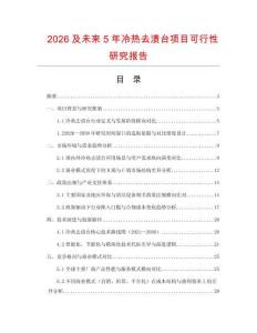2026及未來5年冷熱去漬臺項目可行性研究報告